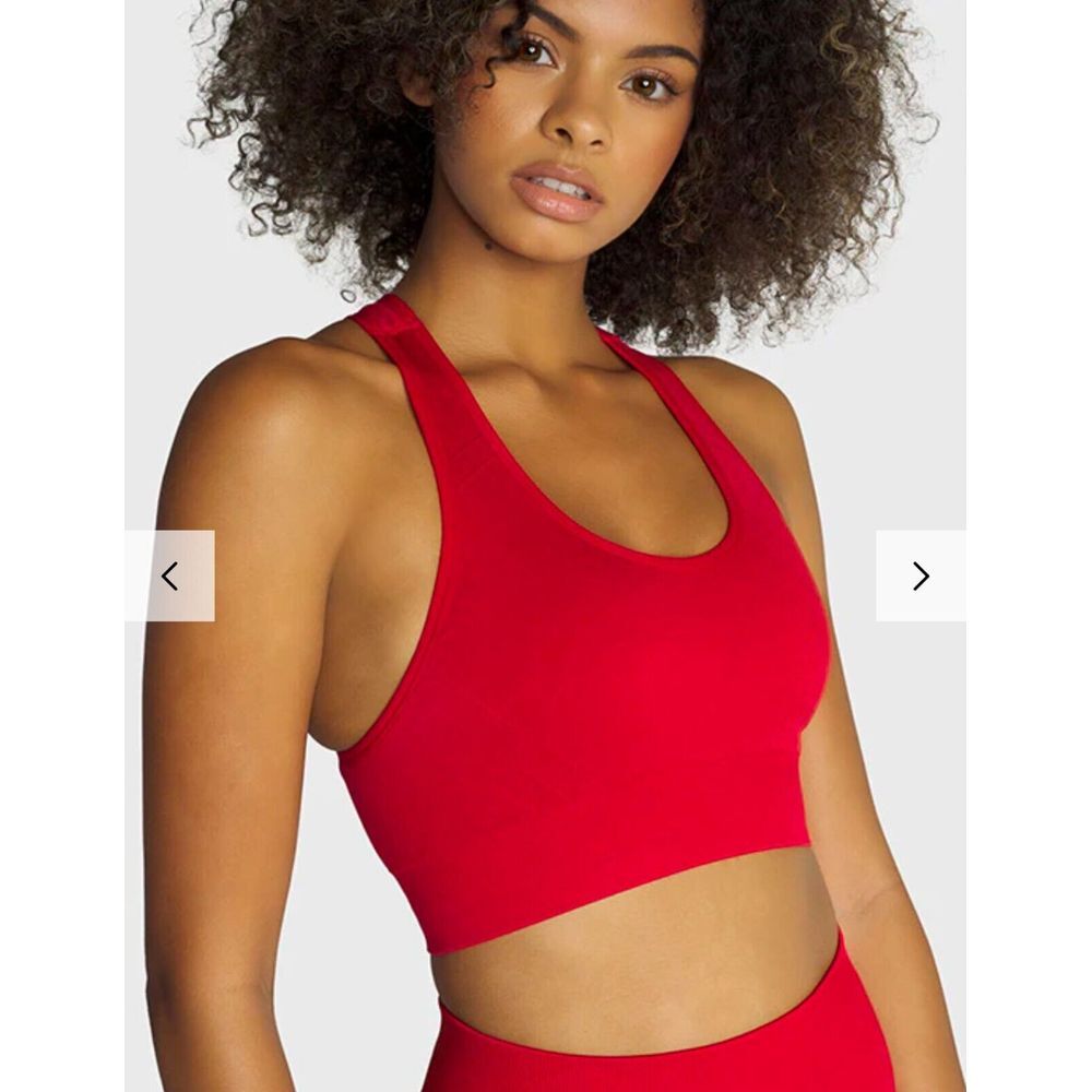 NEW Womens V Shred VSHRED Racerback Keyhole Back red Sports Bra Size Small